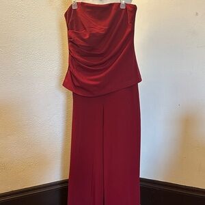 Thirty/Thirty LA Elegant Red Strapless Women’s Jumpsuit Size L